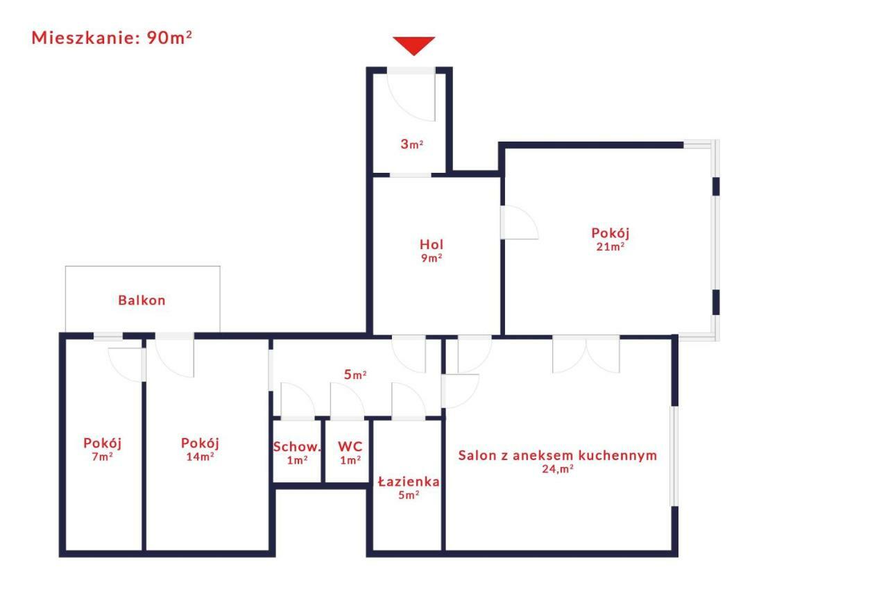 Tenement Apartment 90M2 City Center Krasków Eksteriør bilde